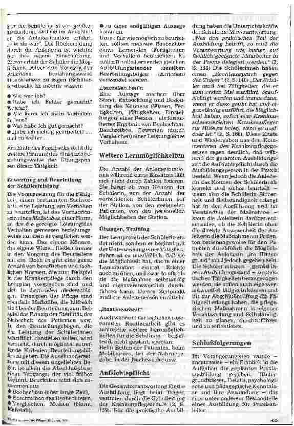 Vorschauseite 3: Die praktische Krankenpflegeausbildung auf der Station