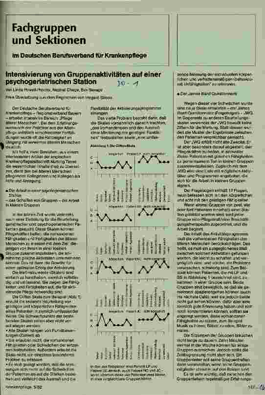 Vorschauseite 1: Intensivierung von Gruppenaktivitäten auf einer psychogeriatrischen Station