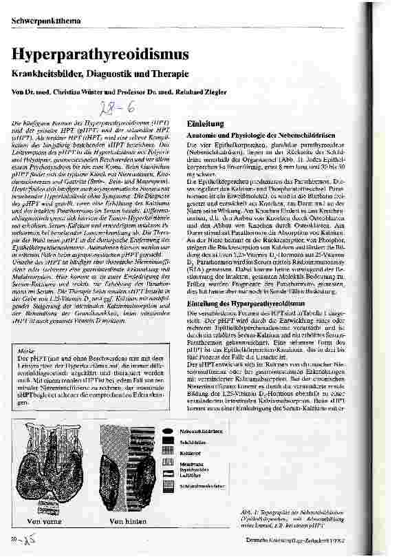 Vorschauseite 1: Hyperparathyreoidismus Krankheitsbilder, Diagnostik und Therapie