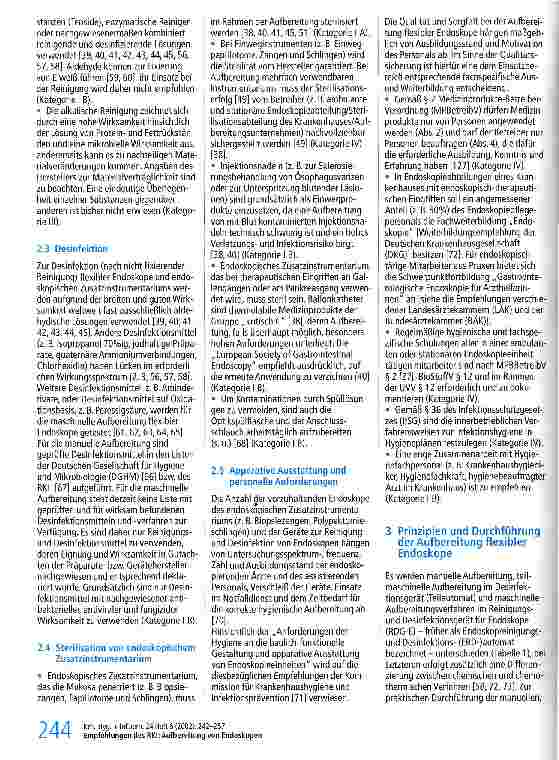 Vorschauseite 3: Anforderungen an die Hygiene bei der Aufbereitung flexibler Endoskope und endoskopischen Zusatzinstrumentariums