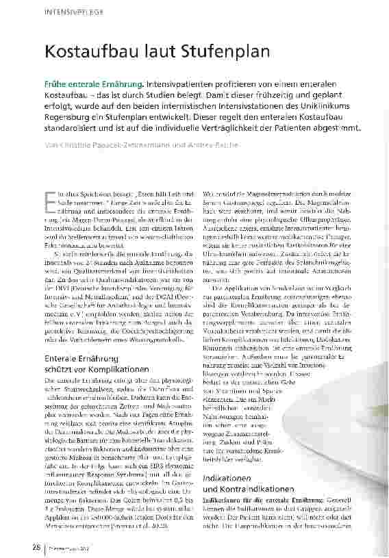 Vorschauseite 1: Kostaufbau laut Stufenplan