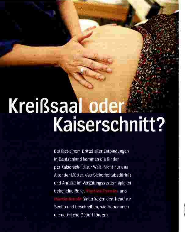 Vorschauseite 1: Kreißsaal oder Kaiserschnitt?