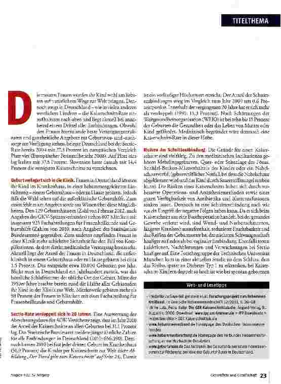 Vorschauseite 2: Kreißsaal oder Kaiserschnitt?