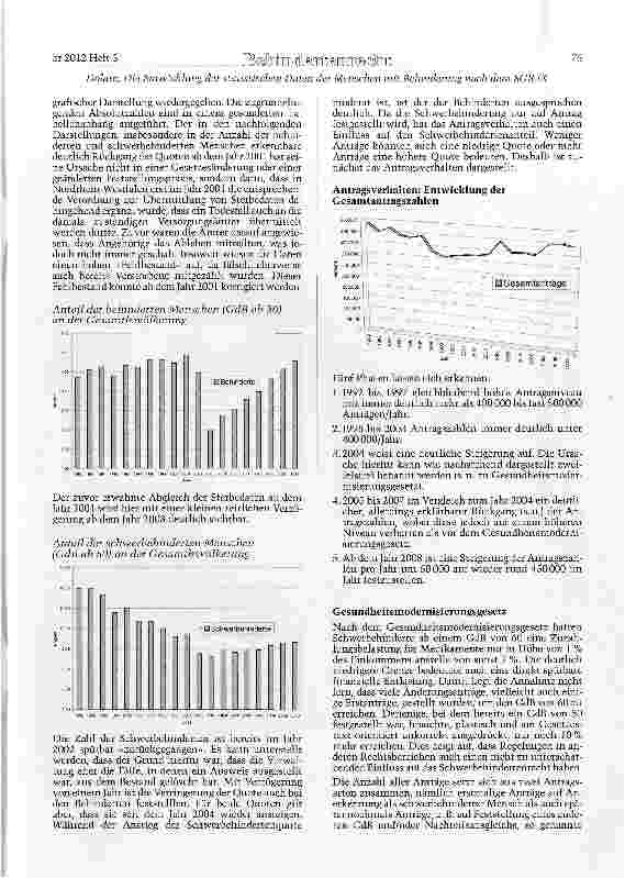 Vorschauseite 3: Die Entwicklung der statistischen Daten der Menschen mit Behinderung nach dem SGBIX