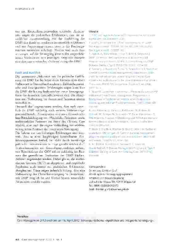 Vorschauseite 5: Bedeutende Versorgungsform