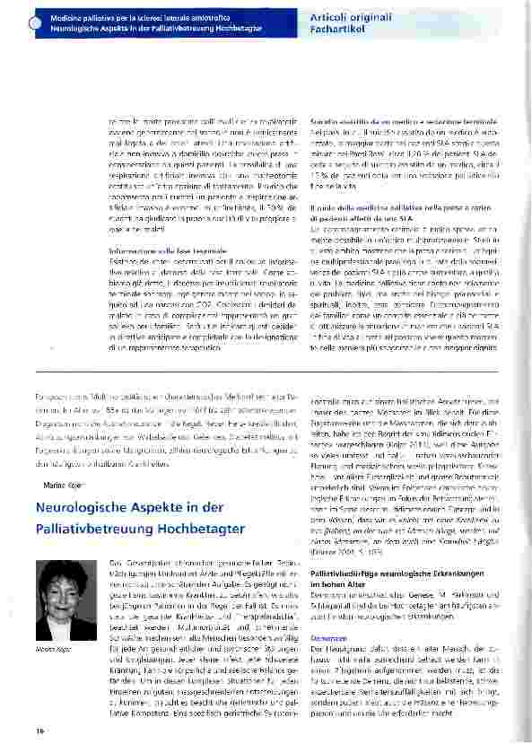 Vorschauseite 1: Neurologische Aspekte in der Palliativbetreuung Hochbetagter