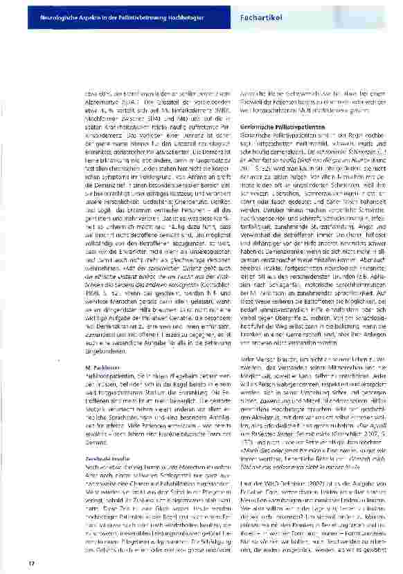 Vorschauseite 2: Neurologische Aspekte in der Palliativbetreuung Hochbetagter
