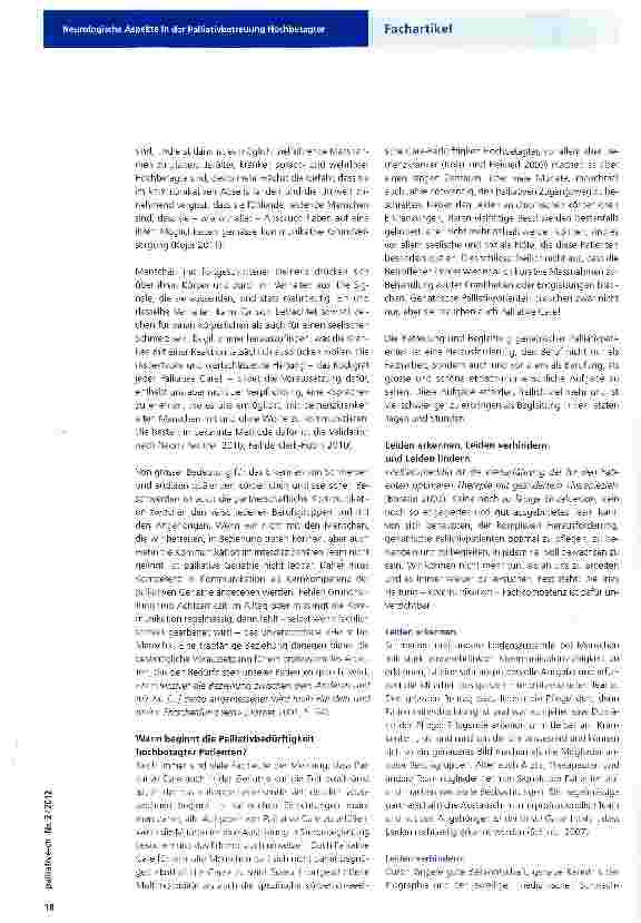 Vorschauseite 3: Neurologische Aspekte in der Palliativbetreuung Hochbetagter
