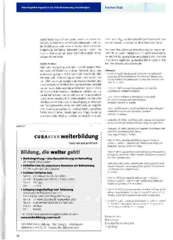 Vorschauseite 4: Neurologische Aspekte in der Palliativbetreuung Hochbetagter