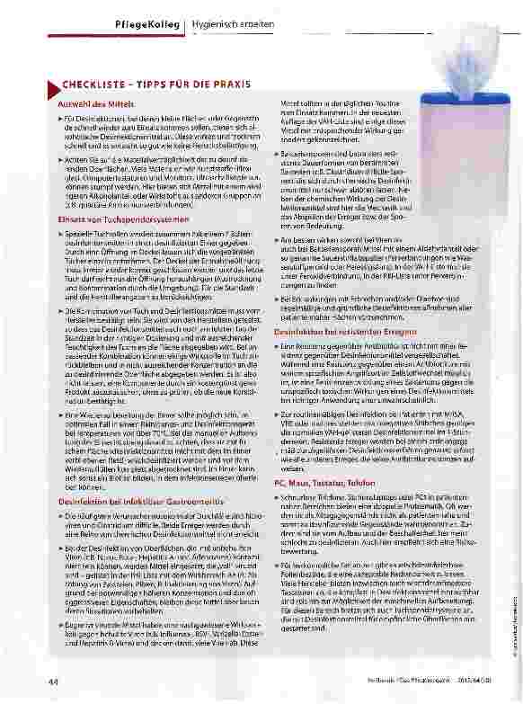 Vorschauseite 4: Flächendesinfektion: Bitte nicht vernachlässigen