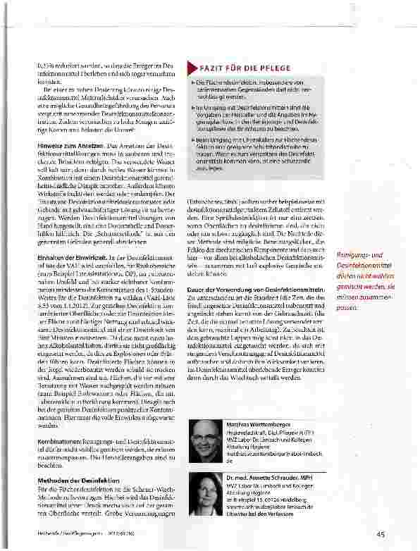 Vorschauseite 5: Flächendesinfektion: Bitte nicht vernachlässigen