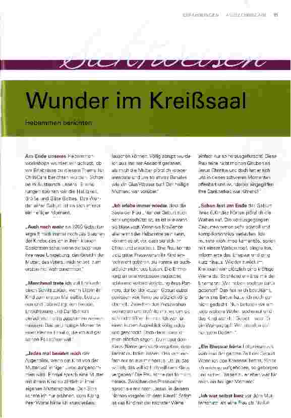 Vorschauseite 1: Wunder im Kreißsaal