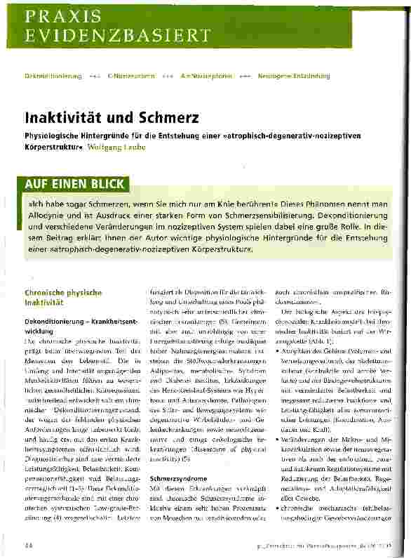 Vorschauseite 1: Inaktivität und Schmerz