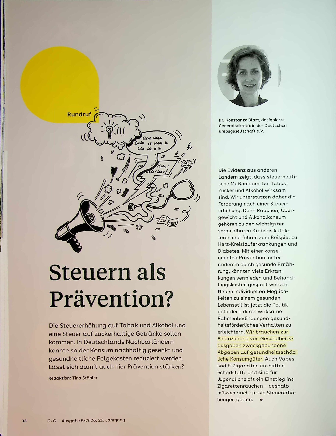 Vorschauseite 1: Steuern als Prävention?