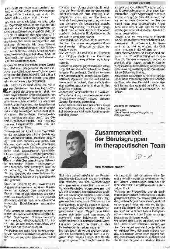 Vorschauseite 1: Zusammmenarbeit der Berufsgruppen im therapeutischen Team