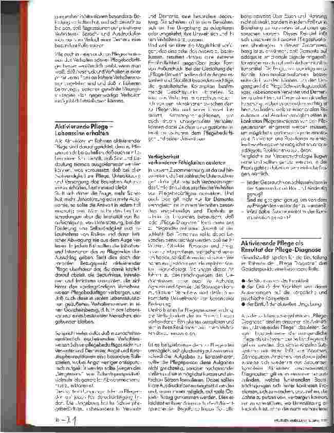 Vorschauseite 2: Bedeutung und Voraussetzungen aktivierender Pflege 1. Teil