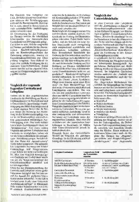 Vorschauseite 2: Kinderkrankenpflege in der Krankenpflegeausbildung Empfehlungen für den Unterricht