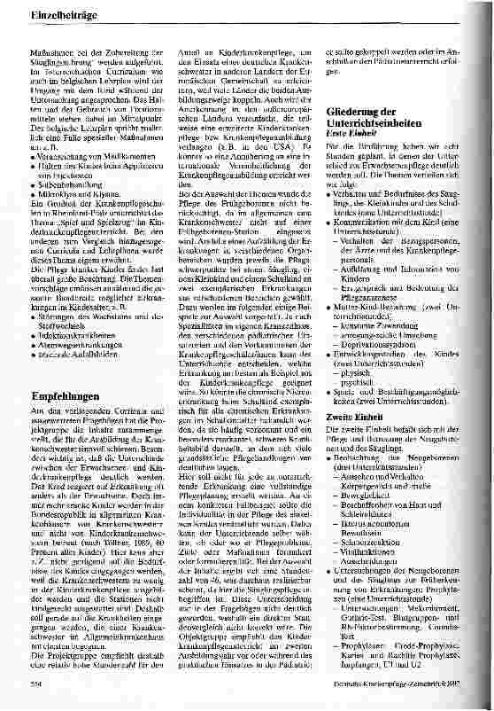 Vorschauseite 3: Kinderkrankenpflege in der Krankenpflegeausbildung Empfehlungen für den Unterricht