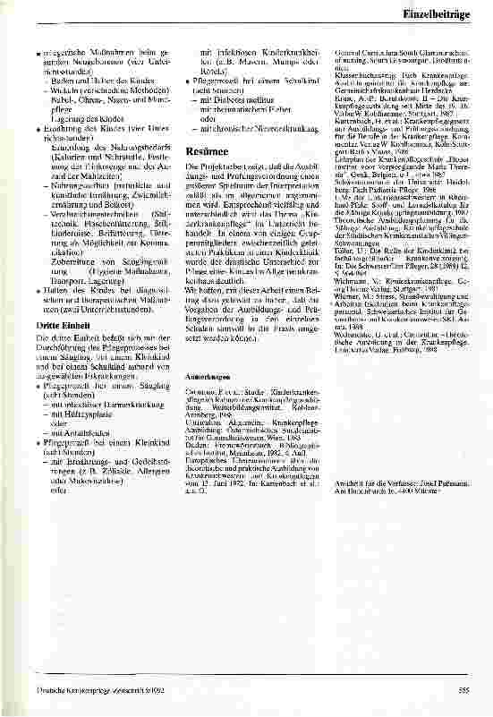 Vorschauseite 4: Kinderkrankenpflege in der Krankenpflegeausbildung Empfehlungen für den Unterricht