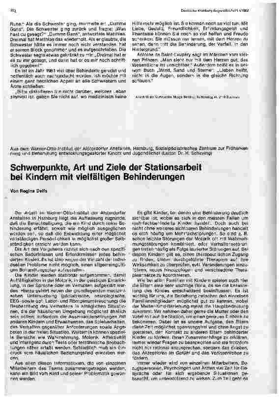 Vorschauseite 6: Das behinderte Kind im Krankenhaus Erfahrungsbericht einer Mutter