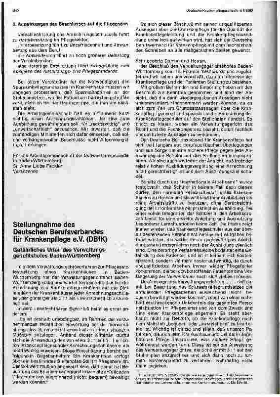 Vorschauseite 2: Diskussion um die Anrechnung von Krankenpflegeschüler(n)innen auf den Stellenplan in Krankenhäusern