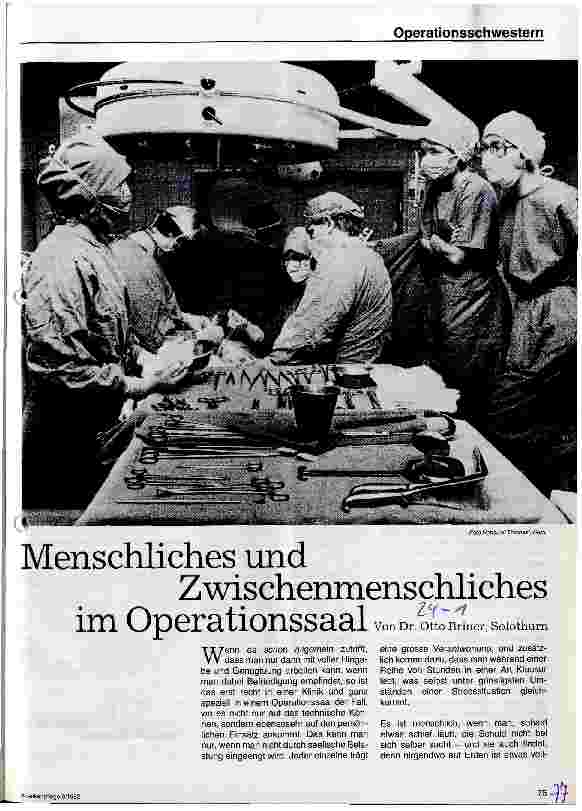 Vorschauseite 1: Menschliches und Zwischenmenschliches im OP