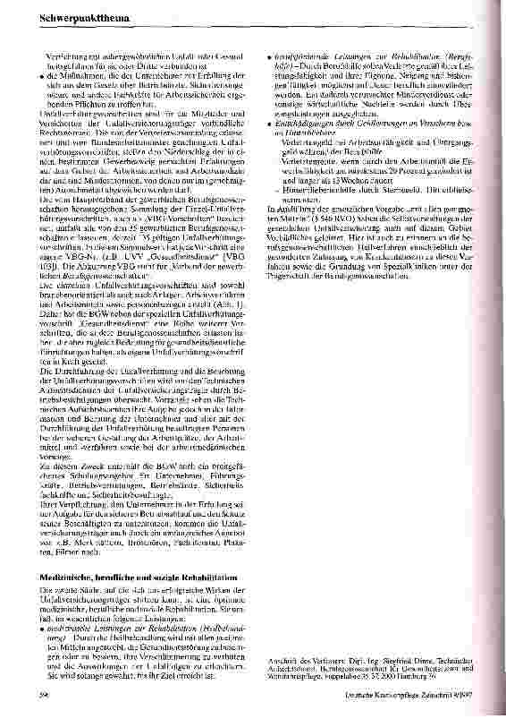 Vorschauseite 6: Die Träger der gesetzlichen Unfallversicherung als Partner des Gesundheitsdienstes beim Arbeitsschutz und in der Unfallverhütung