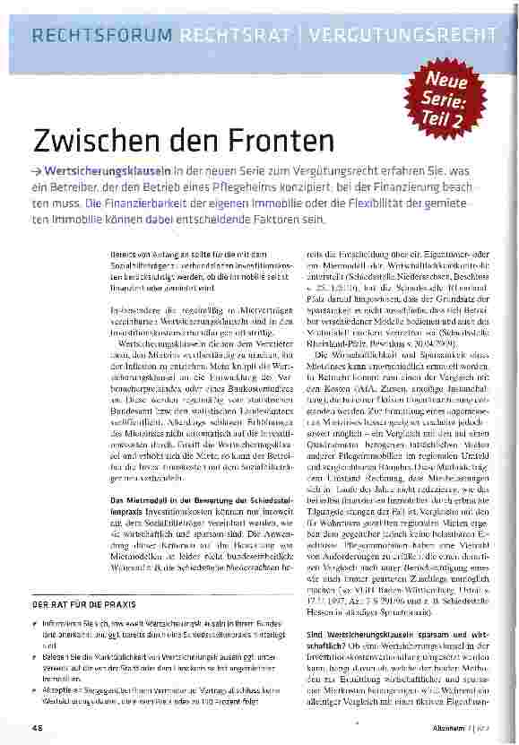 Vorschauseite 1: Zwischen den Fronten