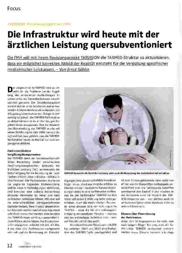 Vorschauseite 1: Die Infrastruktur wird heute mit der ärztlichen Leistung quersubventioniert