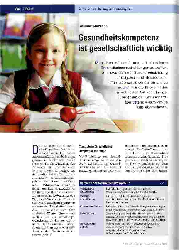 Vorschauseite 1: Gesundheitskompetenz ist gesellschaftlich wichtig