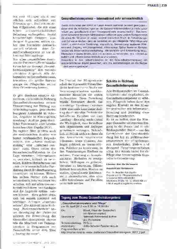 Vorschauseite 2: Gesundheitskompetenz ist gesellschaftlich wichtig