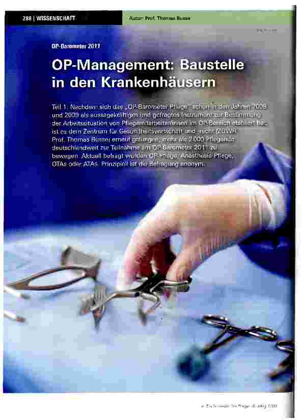 Vorschauseite 1: OP-Management: Baustelle in den Krankenhäusern