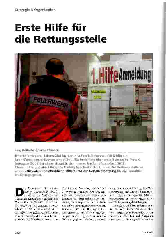 Vorschauseite 1: Erste Hilfe für die Rettungsstelle