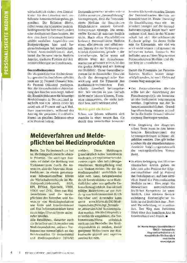 Vorschauseite 3: Was ist Personalisierte Medizin? Medizin in „Konfektionsgrößen auf dem Vormarsch