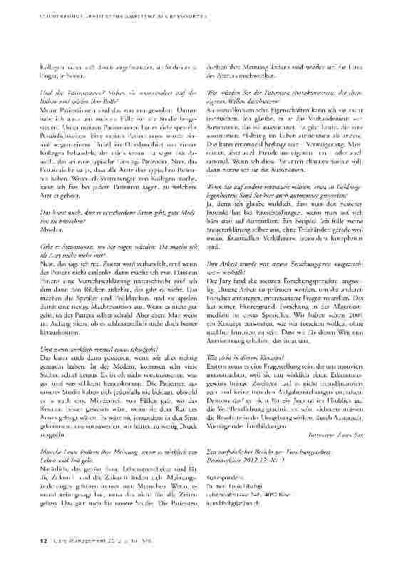 Vorschauseite 2: «Bei mir ist der Patient auf der Bühne und ich sitze im Publikum»