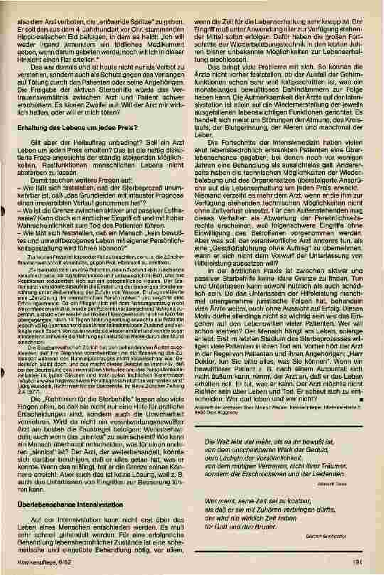 Vorschauseite 2: Euthanasie und Sterbehilfe