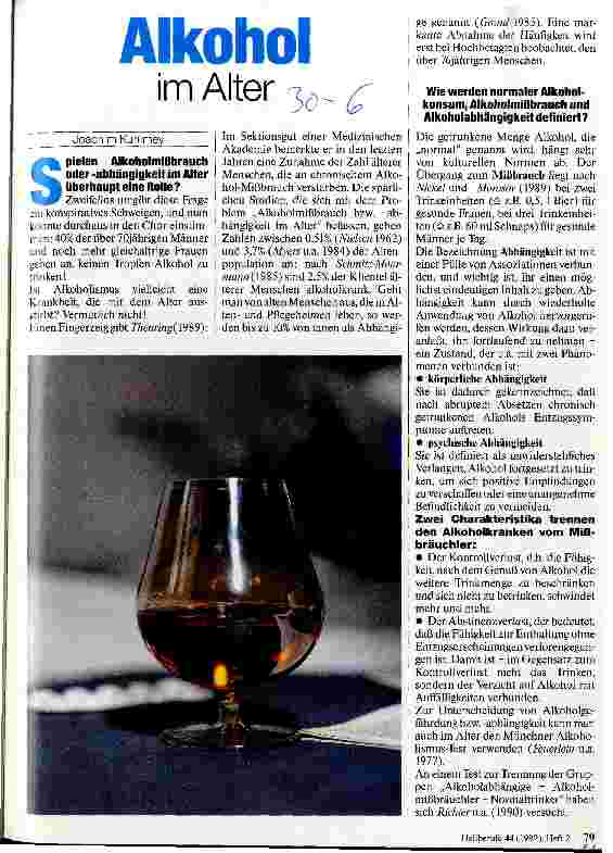 Vorschauseite 1: Alkohol im Alter