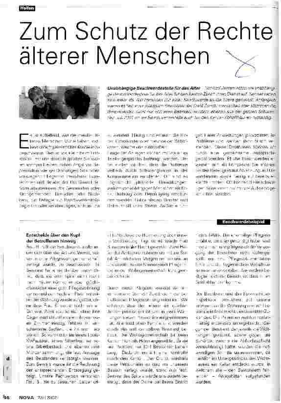 Vorschauseite 1: Zum Schutz der Rechte älterer Menschen