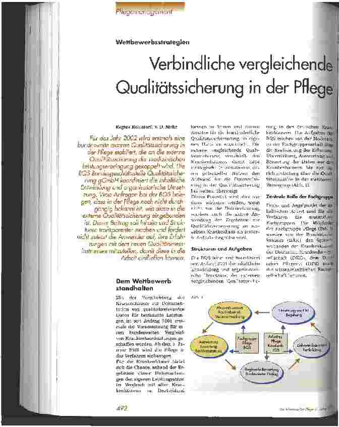 Vorschauseite 1: Verbindliche vergleichende Qualitätssicherung in der Pflege