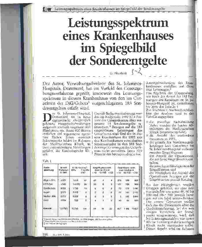 Vorschauseite 1: Leistungsspektrum eines Krankenhauses im Spiegelbild der Sonderentgelte