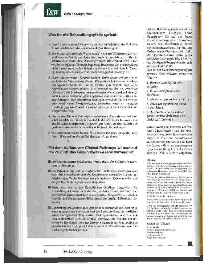 Vorschauseite 5: Behandlungspfade führen Patienten, Personal und die Klinik zum Erfolg