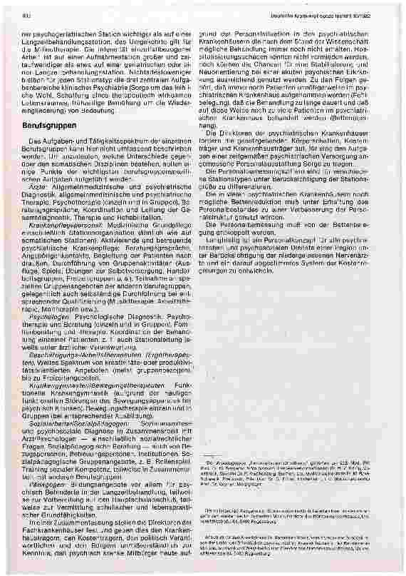 Vorschauseite 2: Personalbedarf im psychiatrischen Krankenhaus