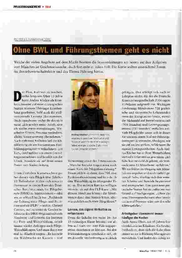 Vorschauseite 1: Ohne BWL und Führungsthemen geht es nicht