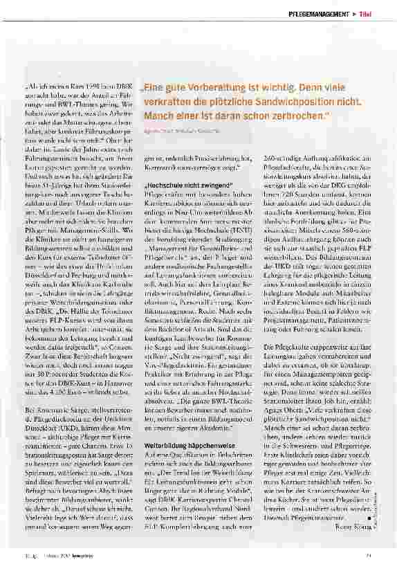 Vorschauseite 2: Ohne BWL und Führungsthemen geht es nicht