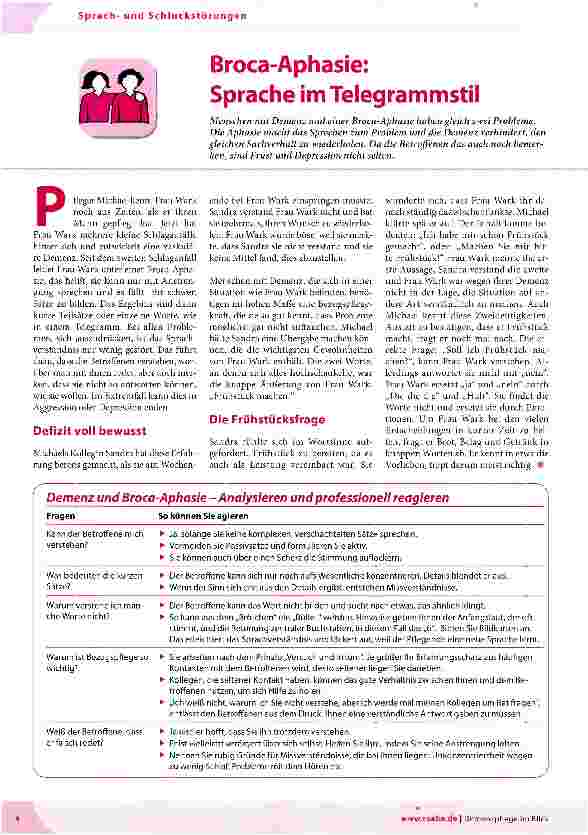 Vorschauseite 1: Broca-Aphasie: Sprache im Telegrammstil