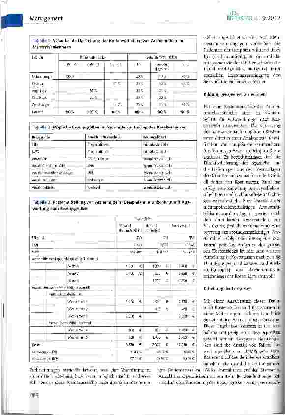Vorschauseite 2: Die G-DRG-Kostenmatrix des InEK ein Werkzeug für Krankenhausmanager (IV)Die Herausforderung eines transparenten Arzneimittelcontrollings