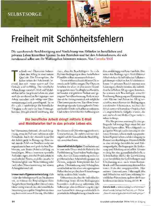 Vorschauseite 1: Freiheit mit Schönheitsfehlern