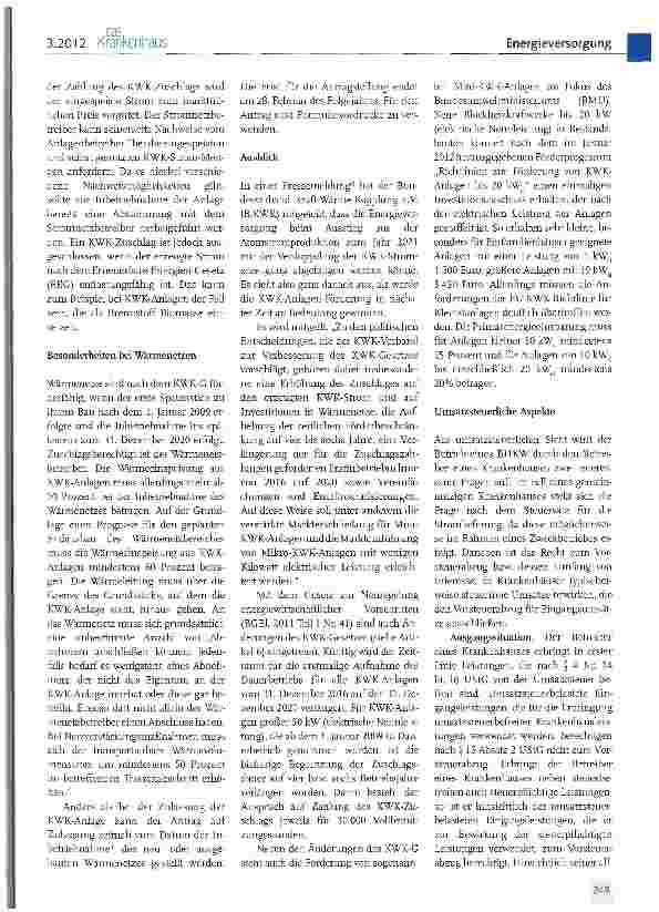 Vorschauseite 2: Zuschläge nach dem Kraft-Wärme-Kopplungsgesetz/ Umsatzsteuerliche Aspekte