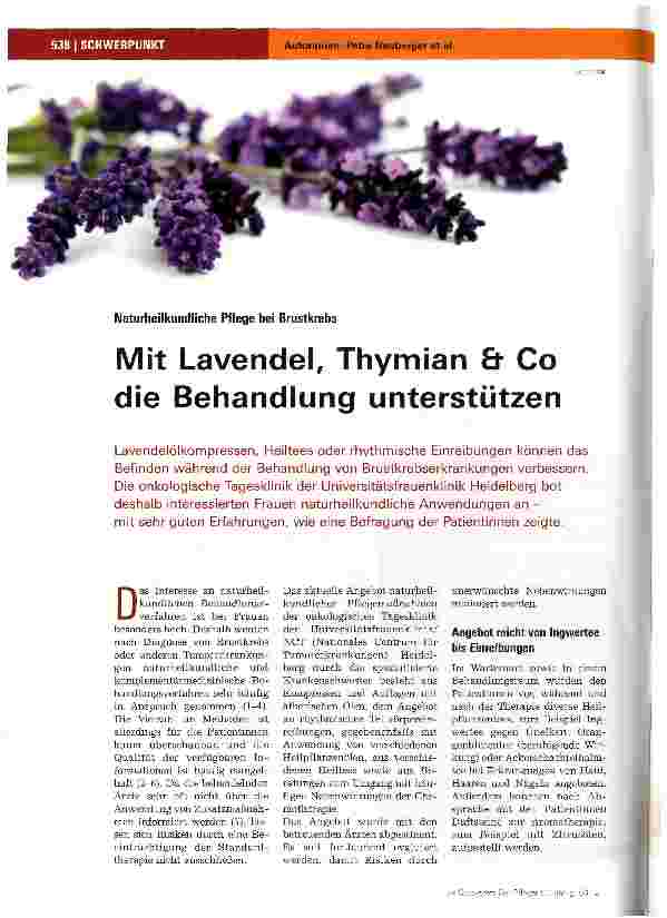 Vorschauseite 1: Mit Lavendel, Thymian & Co die Behandlung unterstützen