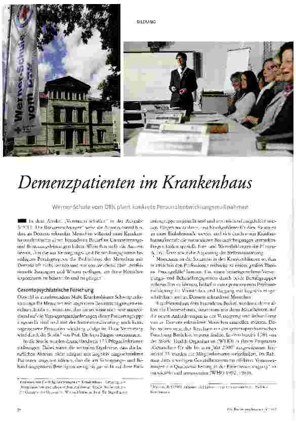 Vorschauseite 1: Demenzpatienten im Krankenhaus
